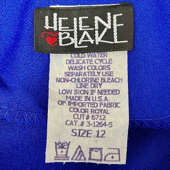 NWT Vtg 90s Helene Blake Long Sleeve Top Sz 12 Royal Blue Silver Formal Event - Picture 6 of 6